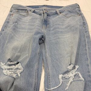 Old Navy Boyfriend Distressed Light Blue Women's Jeans